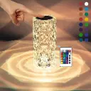 TEKCOOL Crystal Lamp, 16 Color Changing Rose Diamond Table Lamp, USB Rechargeable Touch Night Lamp with Remote Control for Bedroom, Living Room, Party Decor (Multicolor Pack of 1) LED